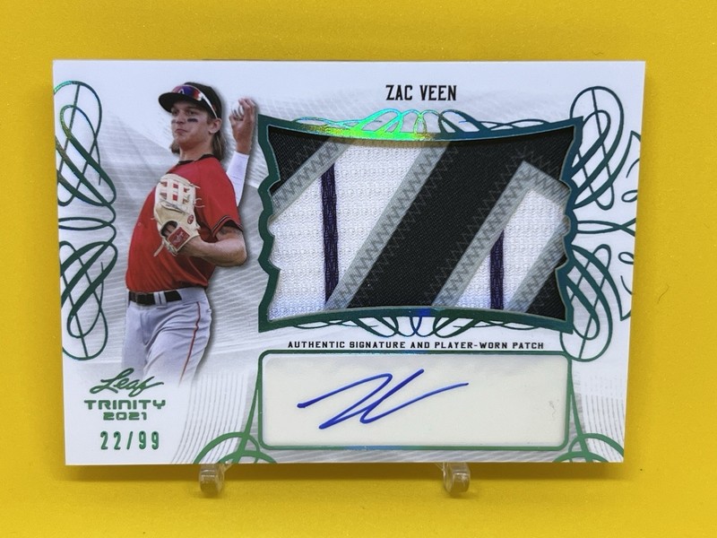 2021 Leaf Trinity ZAC VEEN Prospect PLATINUM Patch AUTO /99 Rockies Sick Patch