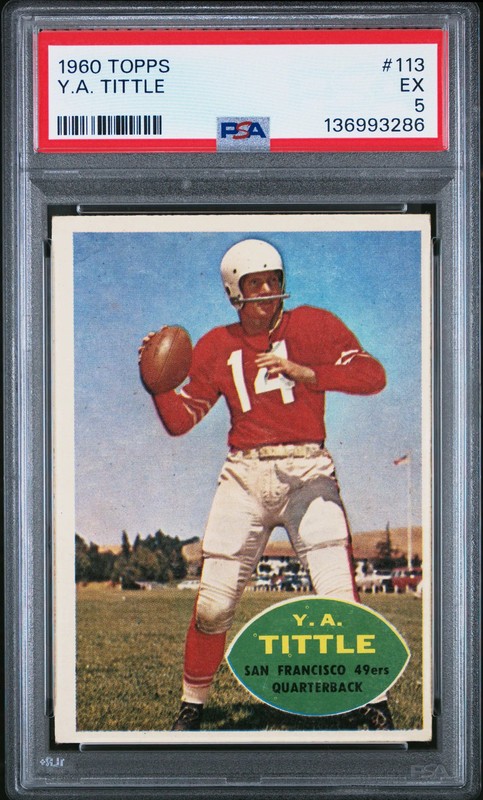 1960 Topps YA Tittle #113 PSA 5 Vintage Football LSU San Francisco 49ers