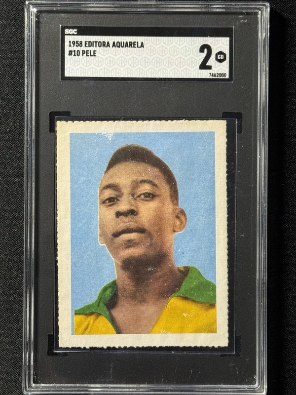 1958 Aquarela #10 PELE ROOKIE RC SGC 2 - Centered! Perforated - BLACK