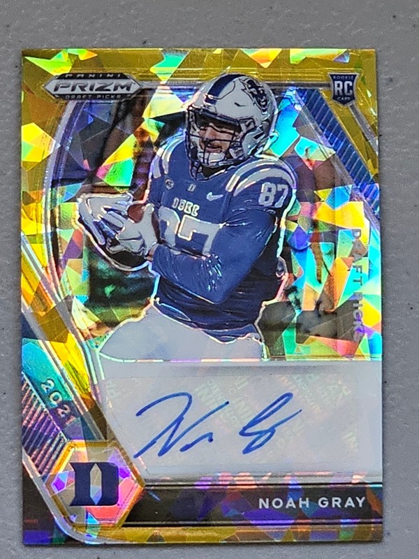NOAH GRAY 2021 PANINI DRAFT PRIZM GOLD AUTO football CARD nfl