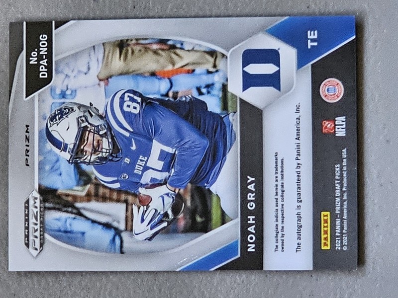 NOAH GRAY 2021 PANINI DRAFT PRIZM GOLD AUTO football CARD nfl view 2