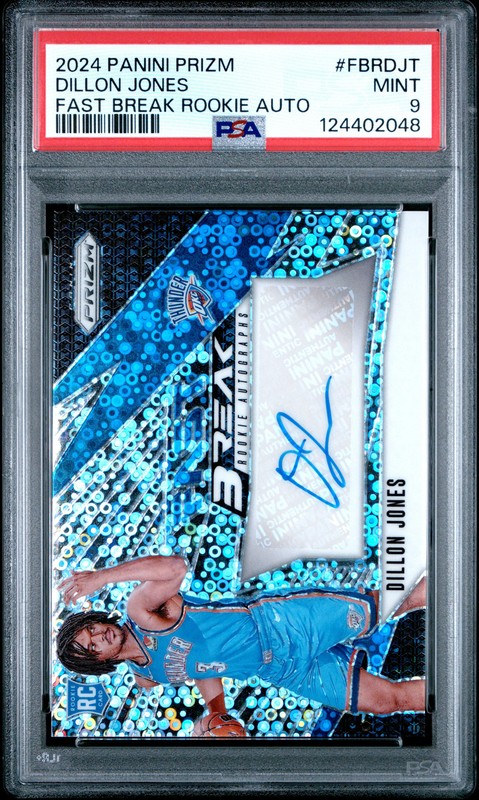 Dillon Jones #FBRDJT 2024 Panini Prizm Fast Break Rookie Autographs PSA 9
