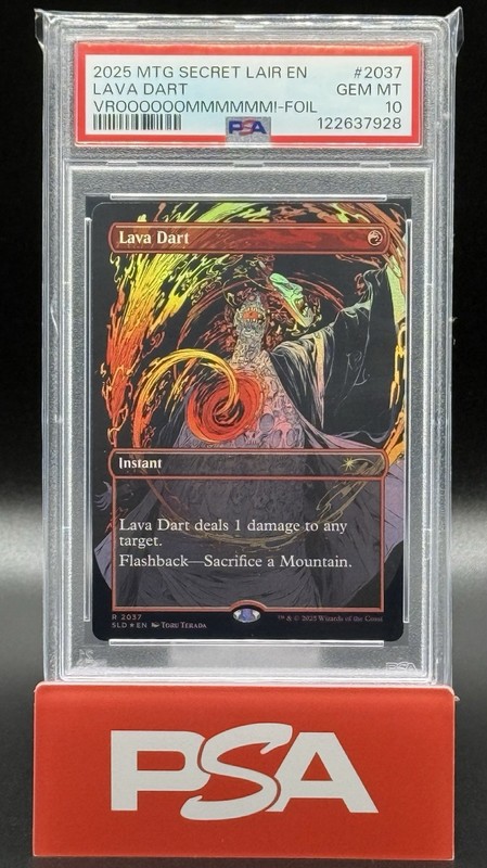 2025 MTG SECRET LAIR DROP VROOOOOOMMMMMM! FOIL #2037 LAVA DART PSA 10
