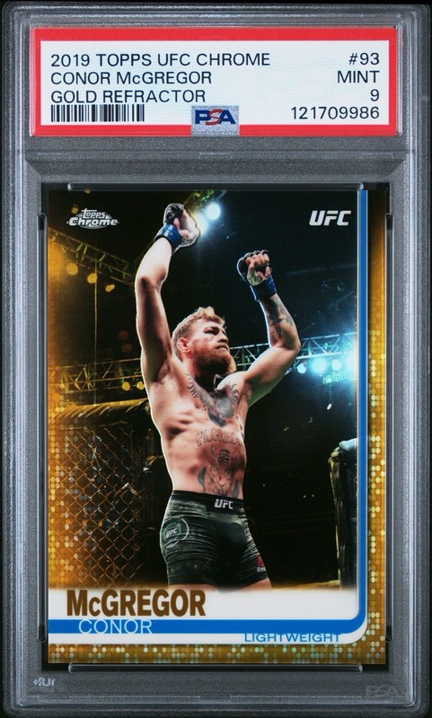 2019 Topps Chrome UFC Conor McGregor #93 Gold Refractor /50 PSA 9