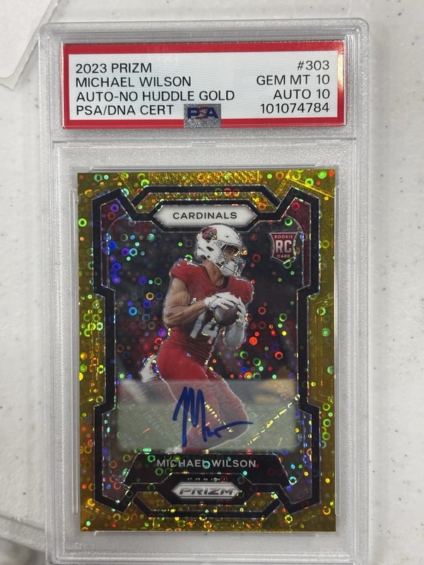 2023 Michael Wilson GOLD PRIZM SSP Auto /10 Rookie RC Cardinals PSA 10 AUTO 10