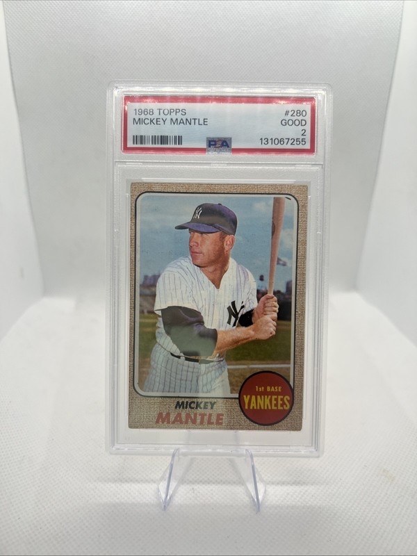 Mickey Mantle 1968 Topps Card Graded PSA 2