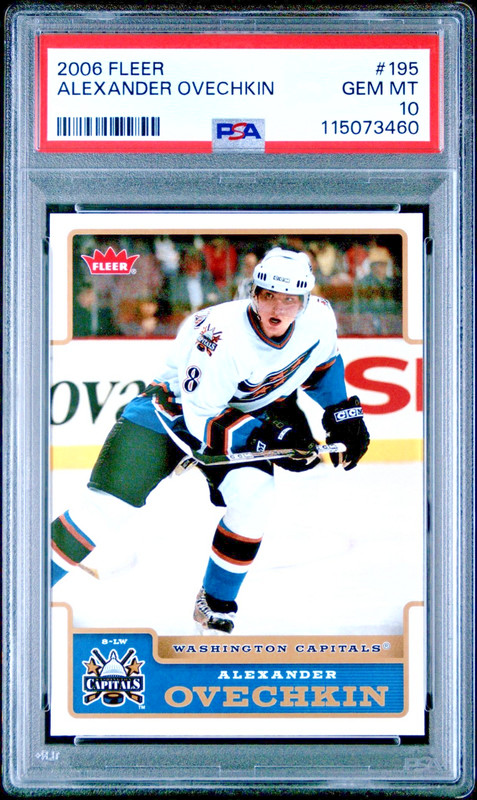 2006 Fleer 195 Alexander Ovechkin PSA 10 Gem 2nd Year Alex Washington Capitals view 1