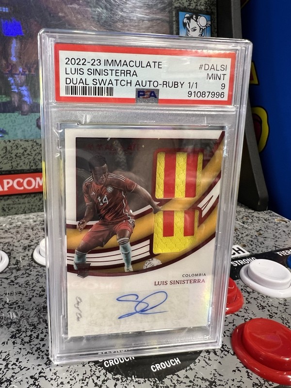 2022 Immaculate Luis Sinisterra RC Rookie Dual Swatch Auto Ruby 1/1 PSA 9 MINT