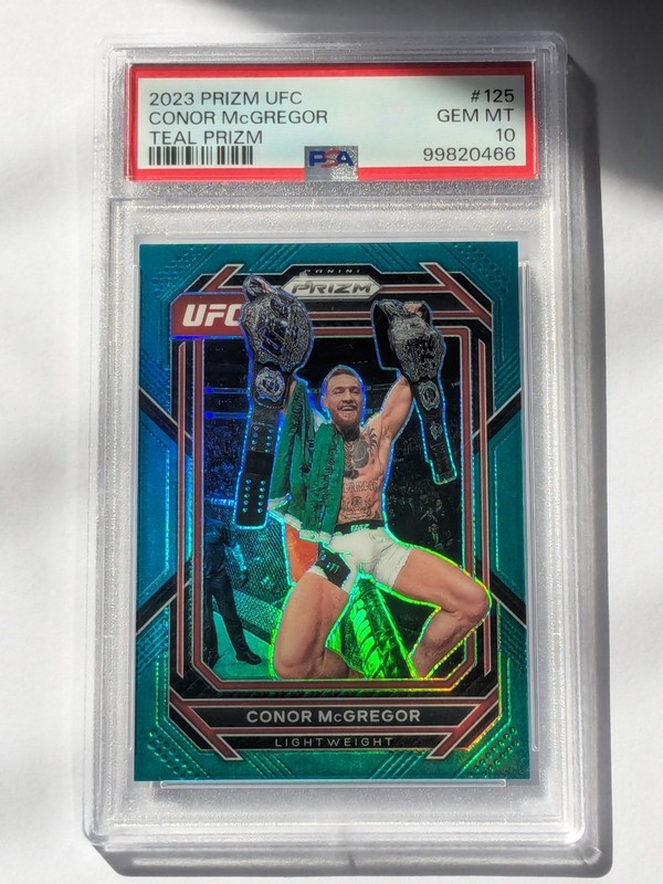 2023 Panini Prizm Conor McGregor Teal Prizm /49 PSA 10 GEM MT #125