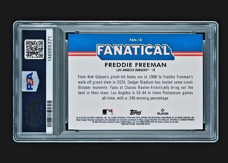 PSA 9: 2025 Topps Chrome - Fanatical Freddie Freeman #FAN-18 Dodgers view 2