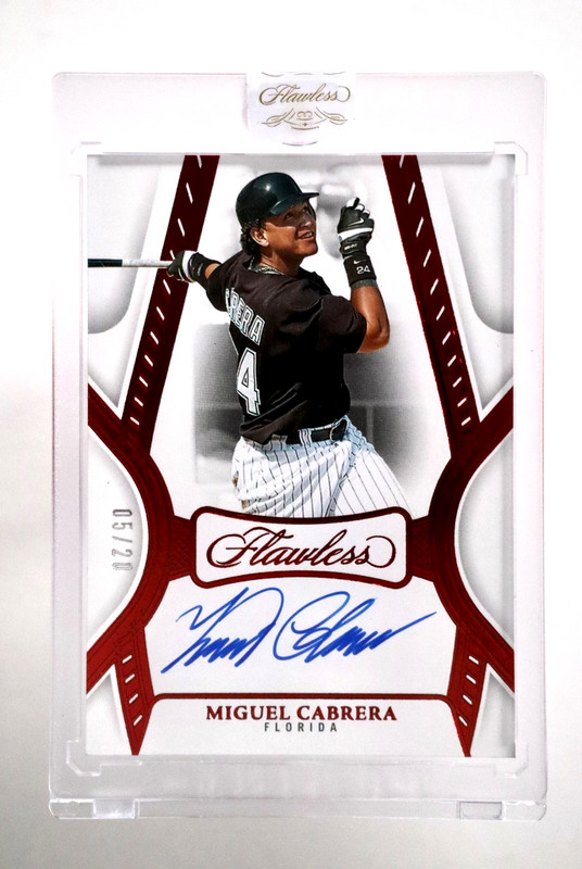 2025 Panini Flawless Miguel Cabrera Auto Ruby /20 Florida Marlins FA-MC KM1