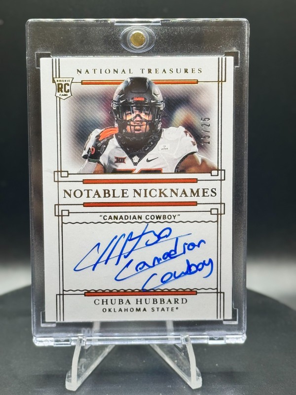 2021 Panini National Treasures Chuba Hubbard "Canadian Cowboy" Auto #NN-CH /25