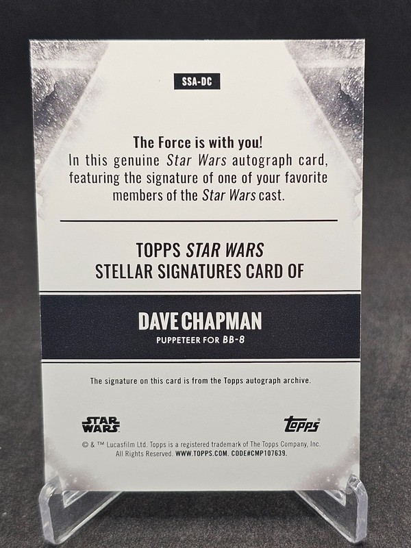 2025 Topps Smugglers Outpost #SSA-DC Stellar Signatures BB-8 Auto On Card TZ view 2
