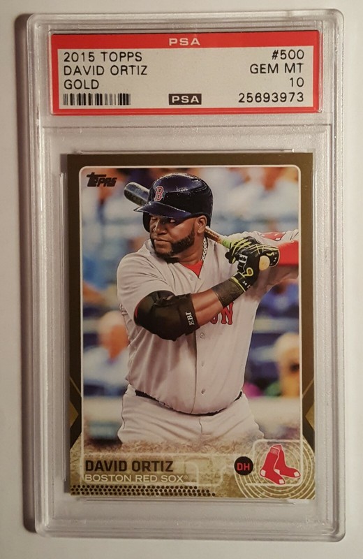 2015 Topps Gold #500 David Ortiz HOF PSA 10 GEM MINT Red Sox Rare POP 5, 9 Total view 1