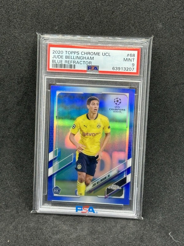 PSA 9 /150 Jude Bellingham 1020 Topps Chrome RC Rookie Blue Refractor England WC