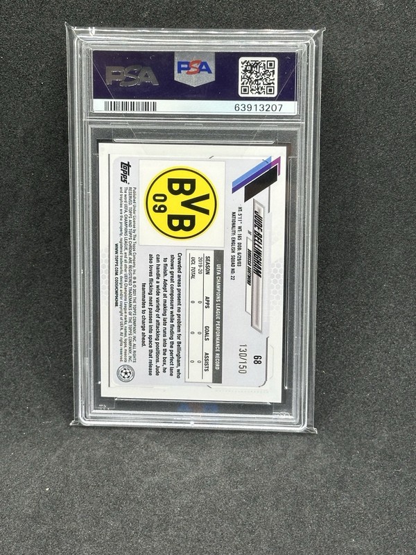 PSA 9 /150 Jude Bellingham 1020 Topps Chrome RC Rookie Blue Refractor England WC view 2