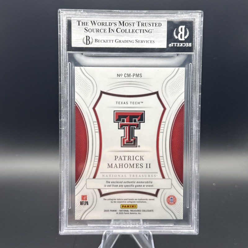 BGS 9 2025 National Treasures Collegiate - Patrick Mahomes - 1/10 view 2
