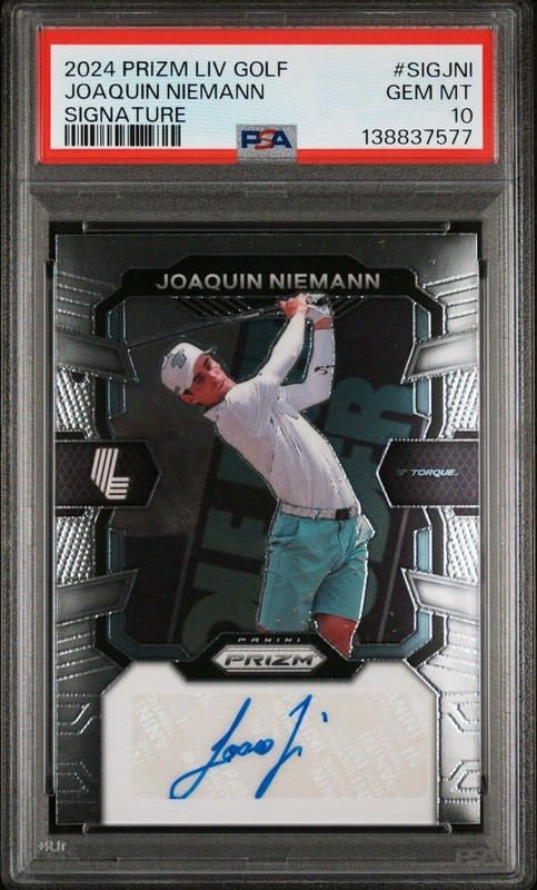 Joaquin Niemann 2024 Prizm LIV Golf Signatures Auto/Autograph #SIG-JNI PSA 10 RC