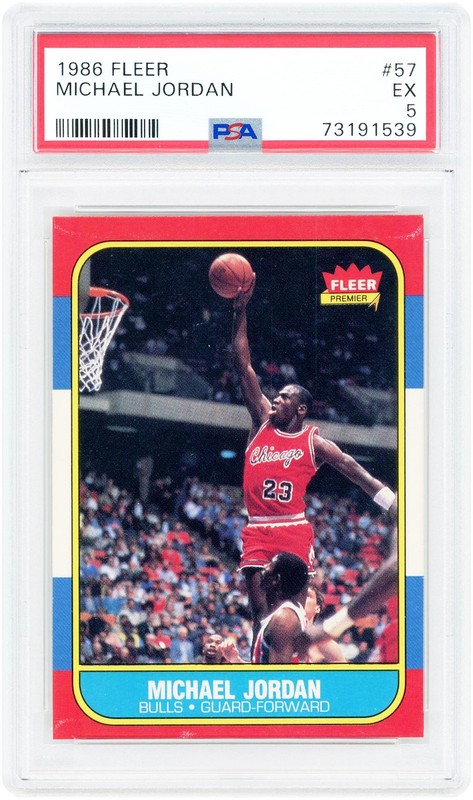 Michael Jordan Chicago Bulls 1986-87 Fleer #57 PSA Authenticated 5 Rookie Card