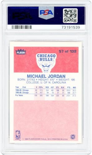Michael Jordan Chicago Bulls 1986-87 Fleer #57 PSA Authenticated 5 Rookie Card view 2