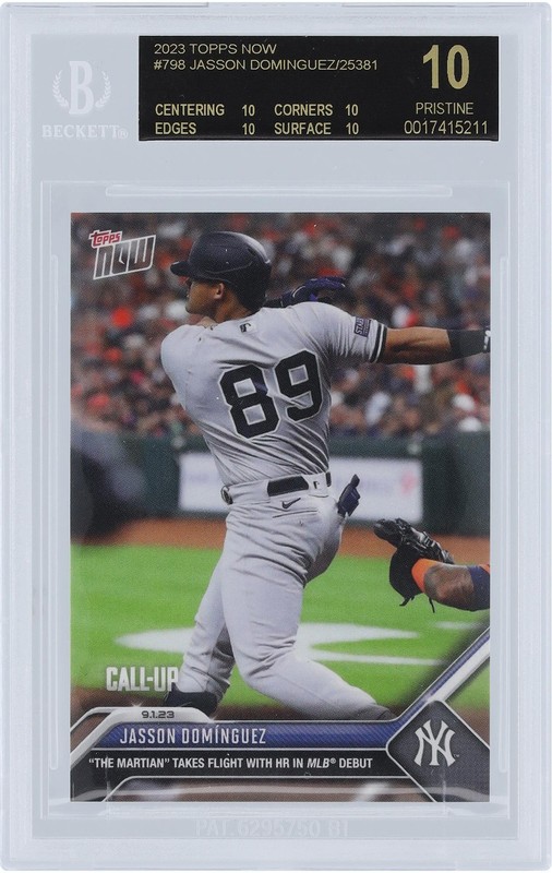 Jasson Dominguez Yankees 2023 Topps HR in Debut Black Label BGS 10 Rookie Card