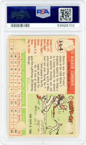 Roberto Clemente Pittsburgh Pirates 1955 Topps #164 PSA Rated 1 Rookie Card view 2