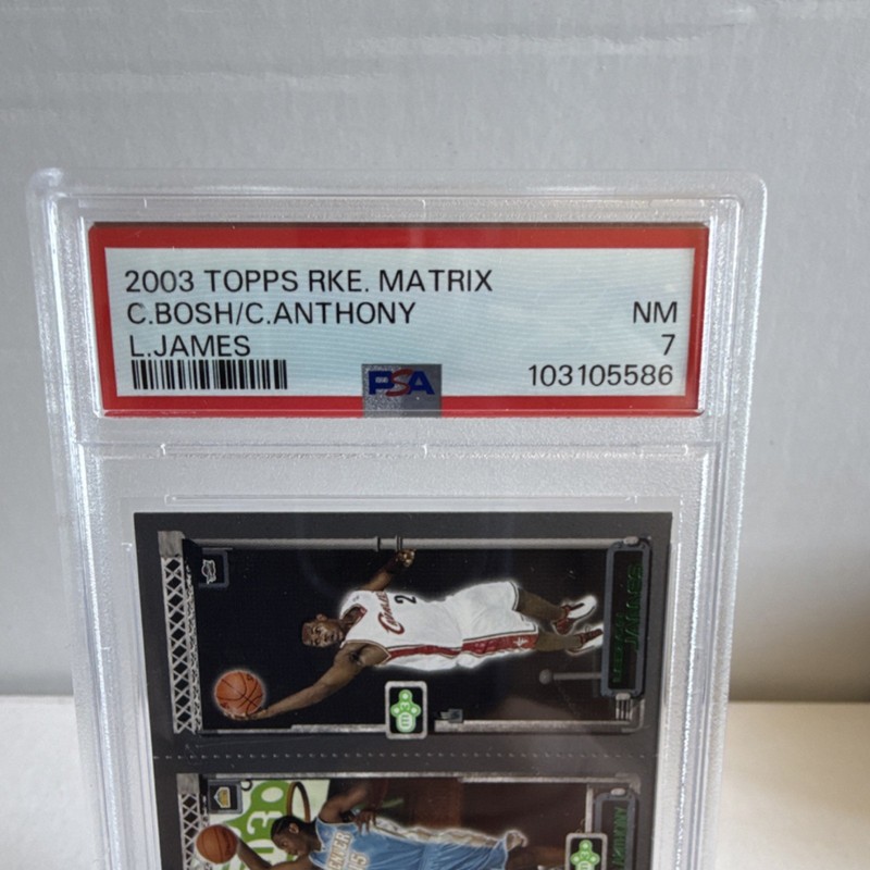 Topps 2003-04 Rookie Matrix LeBron James Carmelo Anthony Bosh #111 PSA 7 view 2