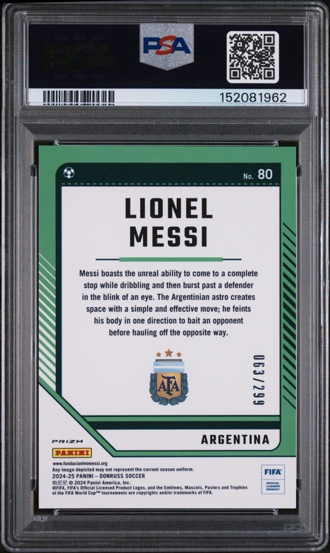 2024-25 Panini Donruss Fifa - Optic Lionel Messi #80 Red Prizm /299 view 2