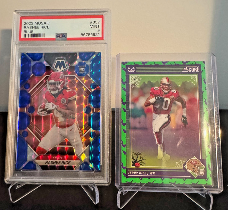 PSA 9 2023 Panini Mosaic Rashee Rice #357 Blue Mosaic Numbered Rookie Card /99