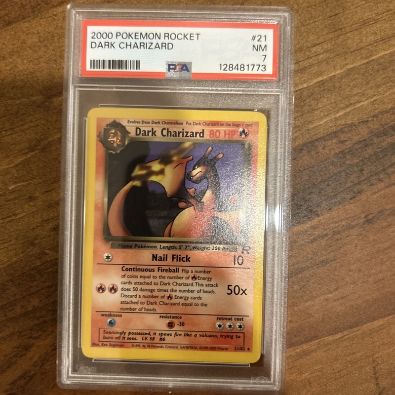 2000 Pokemon Rocket #21 DARK CHARIZARD PSA 7 NM