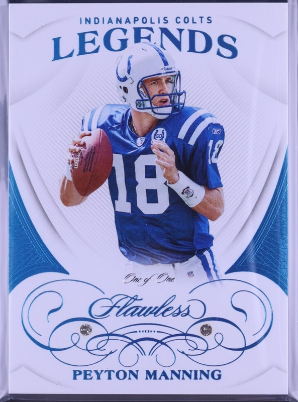 2019 Panini Flawless Peyton Manning Legends Platinum Diamond #1/1 One of One
