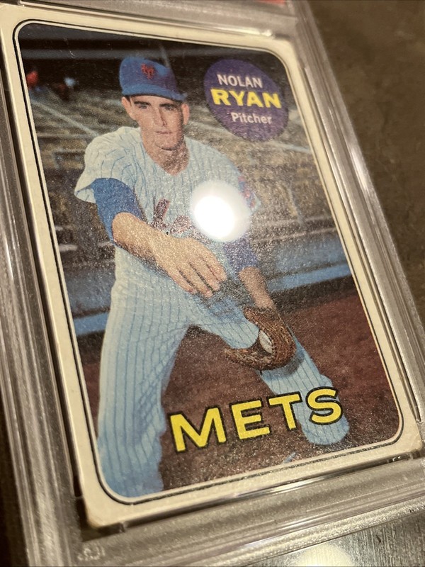 🔥🟦Nolan Ryan🟧🔥1969 Topps PSA 2 NICE! #533 Centered 1st Solo Card Mets view 2