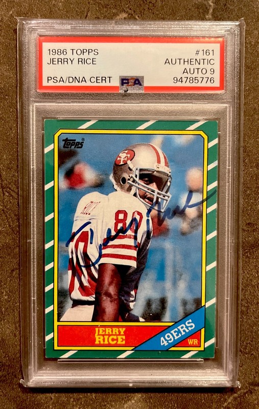 🔥🟥JERRY RICE🟥🔥1986 Topps Autographed Rookie Card PSA/DNA  9 Auto 49ERS