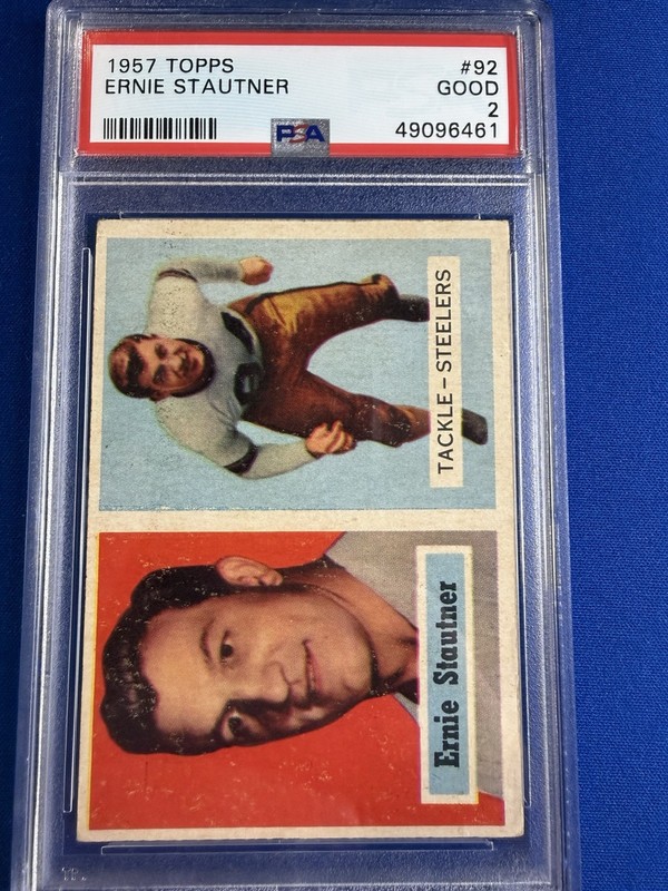 1957 Topps Ernie Stautner #92 PSA 2 Good Pittsburgh Steelers Vintage Football
