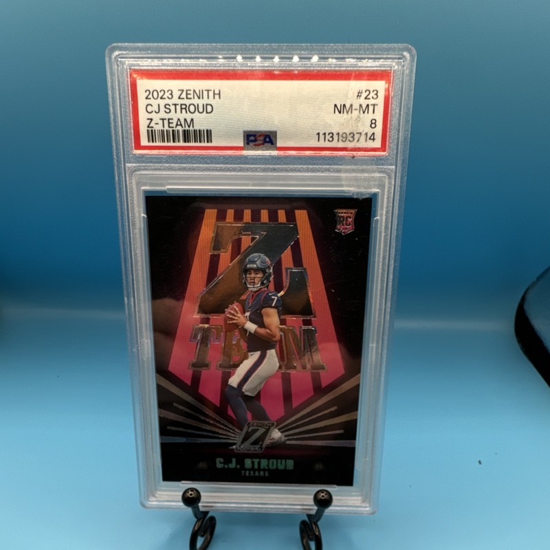 Panini 2023 Zenith Z-Team C.J. Stroud #23 PSA 8 Rookie Insert Texans Card