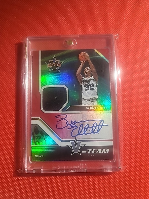 Sean Elliott Auto Vanguard Game Used Jersey Memorabilia 2019 Panini 