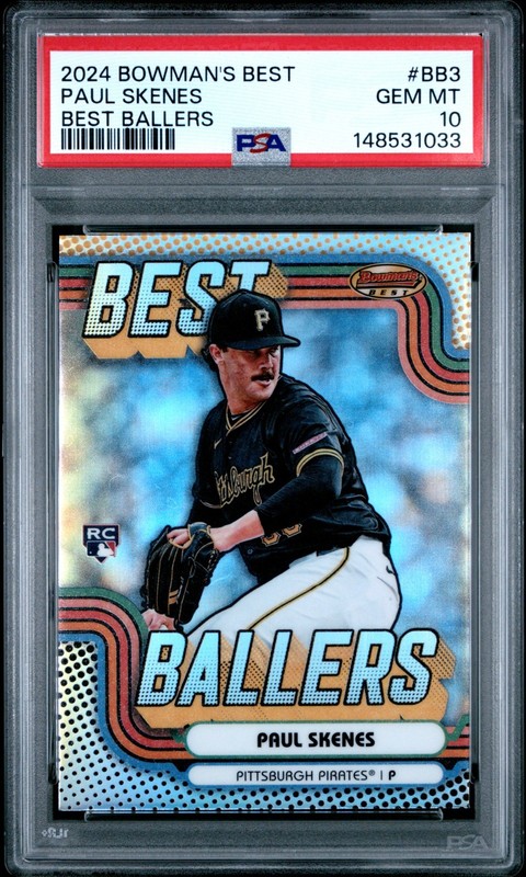 2024 Bowman's Best PAUL SKENES RC #BB3 Best Ballers PSA 10 Gem Mint Pirates