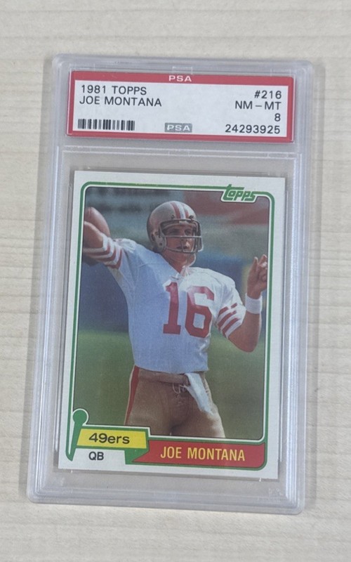 1981 Topps Football Joe Montana Rookie #216 PSA 8 Nm-Mt