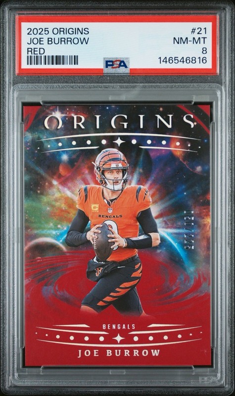 2025 Panini Origins-Joe Burrow #21 Holo Red /225 PSA 8 POP 1