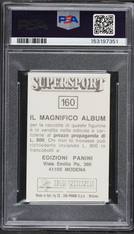 1988 Panini Supersport Italian Mike Tyson #160 PSA 5 -- view 2