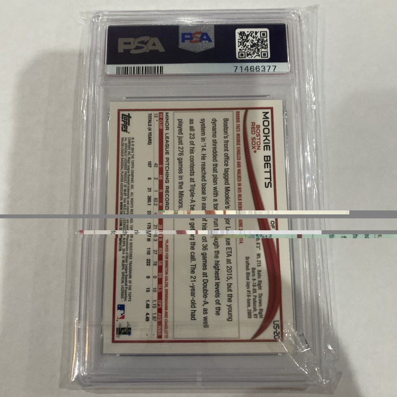Mookie Betts 2014 Topps Chrome Update RC PSA9 view 2