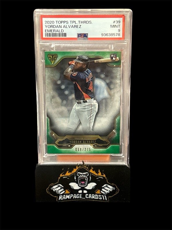 2020 TOPPS TRIPLE THREADS YORDAN ALVAREZ ROOKIE EMERALD /275 PSA 9 📈