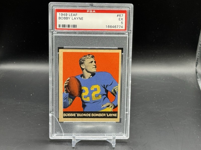 1949 Leaf Football #67 Bobbie Layne PSA 5 HOF See Description