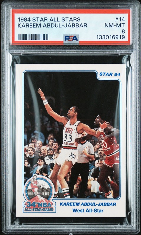 1984 STAR ALL-STARS #14 KAREEM ABDUL-JABBAR PSA 8