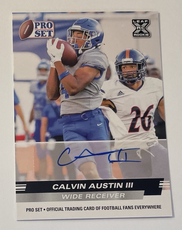 2022 Leaf Pro Set Rookie Aurograph #PSA-CA1 Calvin Austin Rc Auto