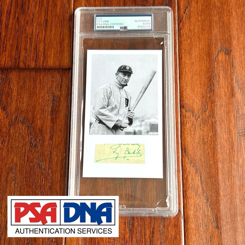 TY COBB Autograph Cut Signature Baseball Custom Card Signed * PSA Baseball