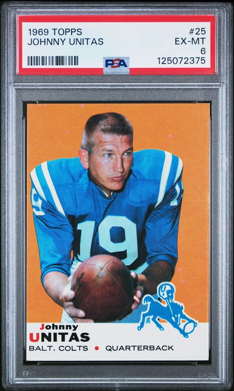 1969 Topps #25 Johnny Unitas Colts PSA 6