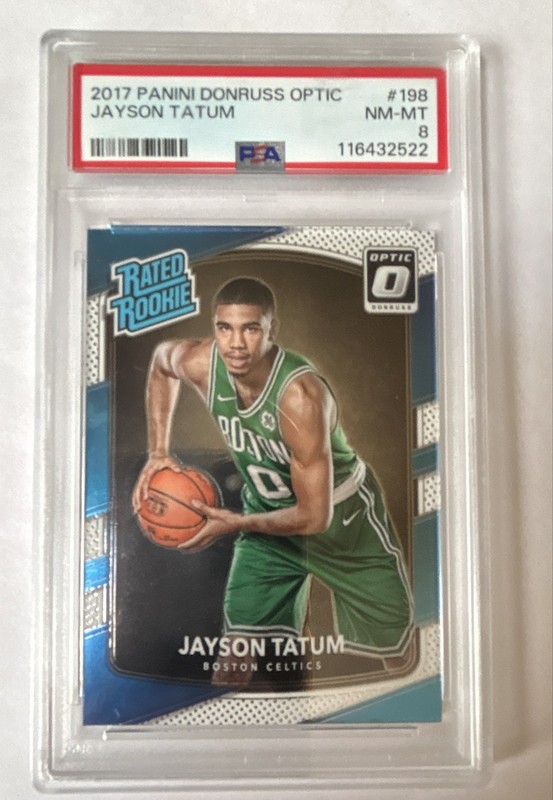 2017-18 Jayson Tatum Rookie - Panini Donruss Optic Rated Rookie #198 PSA 8