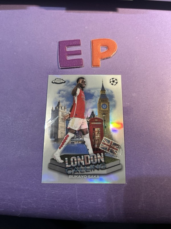 2023-24 Topps Chrome UEFA Bukayo Saka London Calling Arsenal