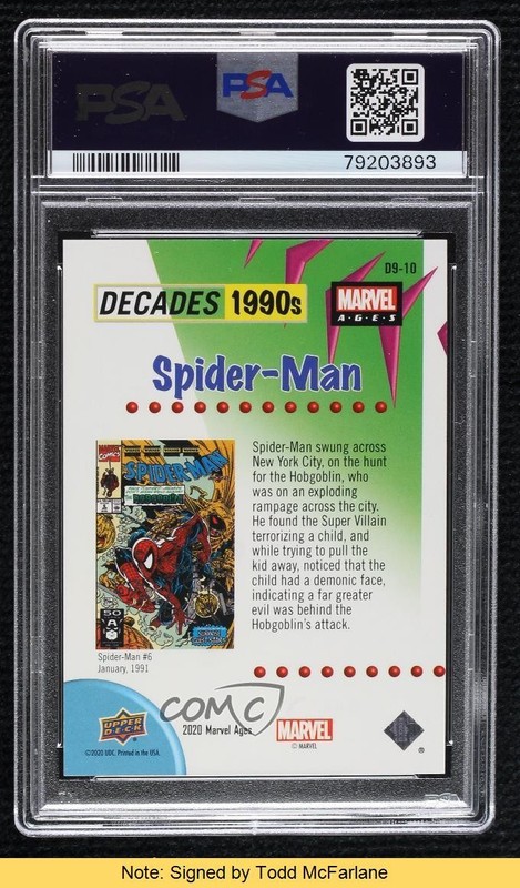 PSA/DNA 2020 Marvel Ages Spider-Man PSA/DNA Authentic Card & Auto READ 16b5 view 2